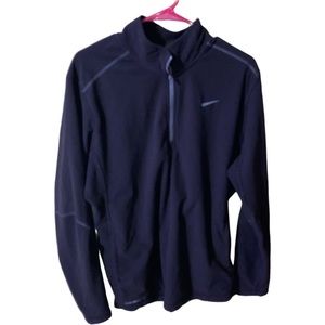 Nike Therma Fit 1/4 Zip Pullover Jacket Mens Large Black Gray Long Sleeve